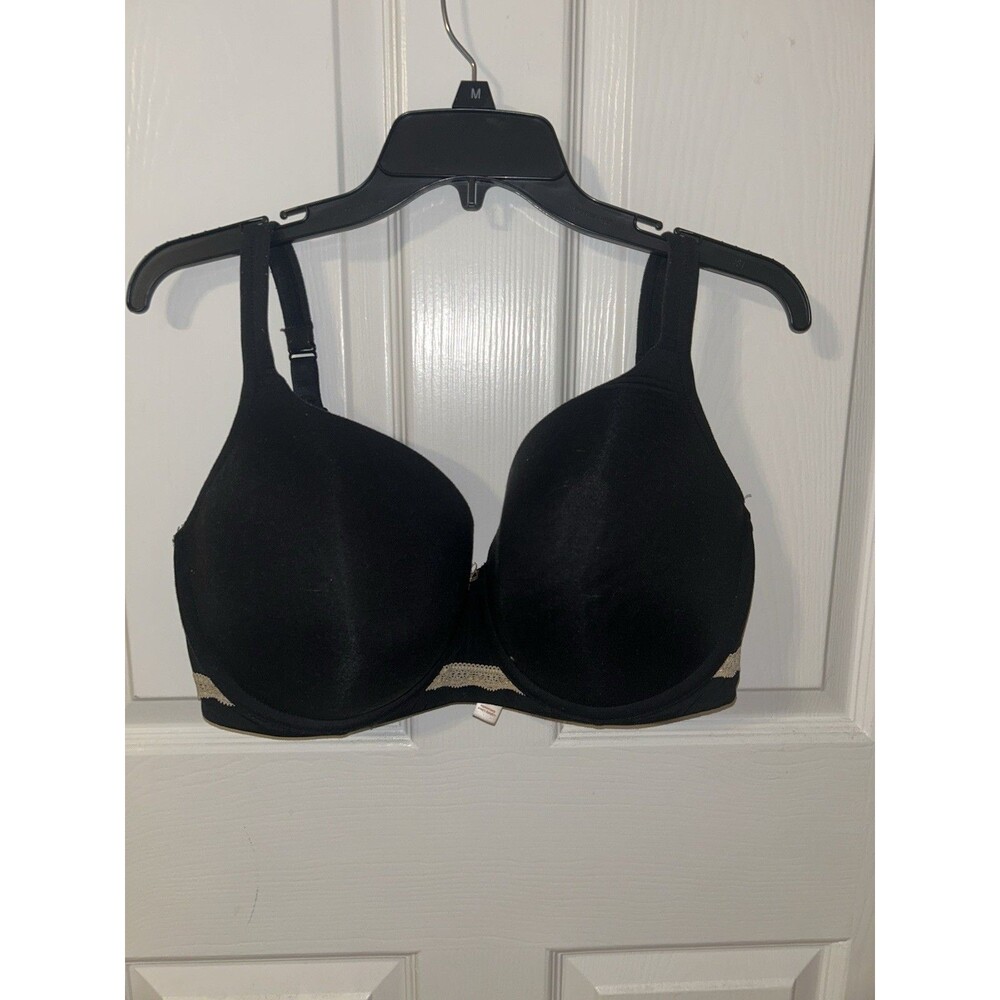Cacique 38G Lightly Lined Underwire Balconette Bra Black